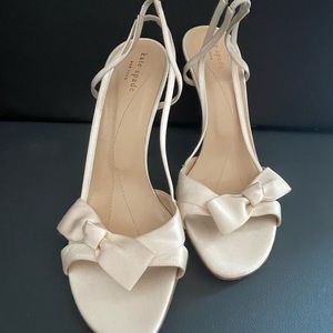 Kate Spade Ivory Satin Strappy Heels